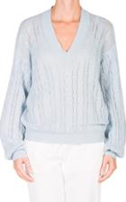 Moda Operandi Agnona Ultralight Cashmere Cable V-neck Sweater