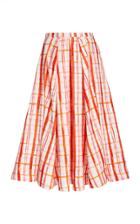 Moda Operandi Rosie Assoulin Pleated Plaid Cotton-blend Midi Skirt