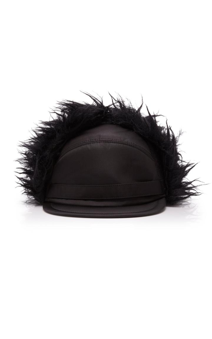 Prada Mohair Blend-trimmed Shell Cap
