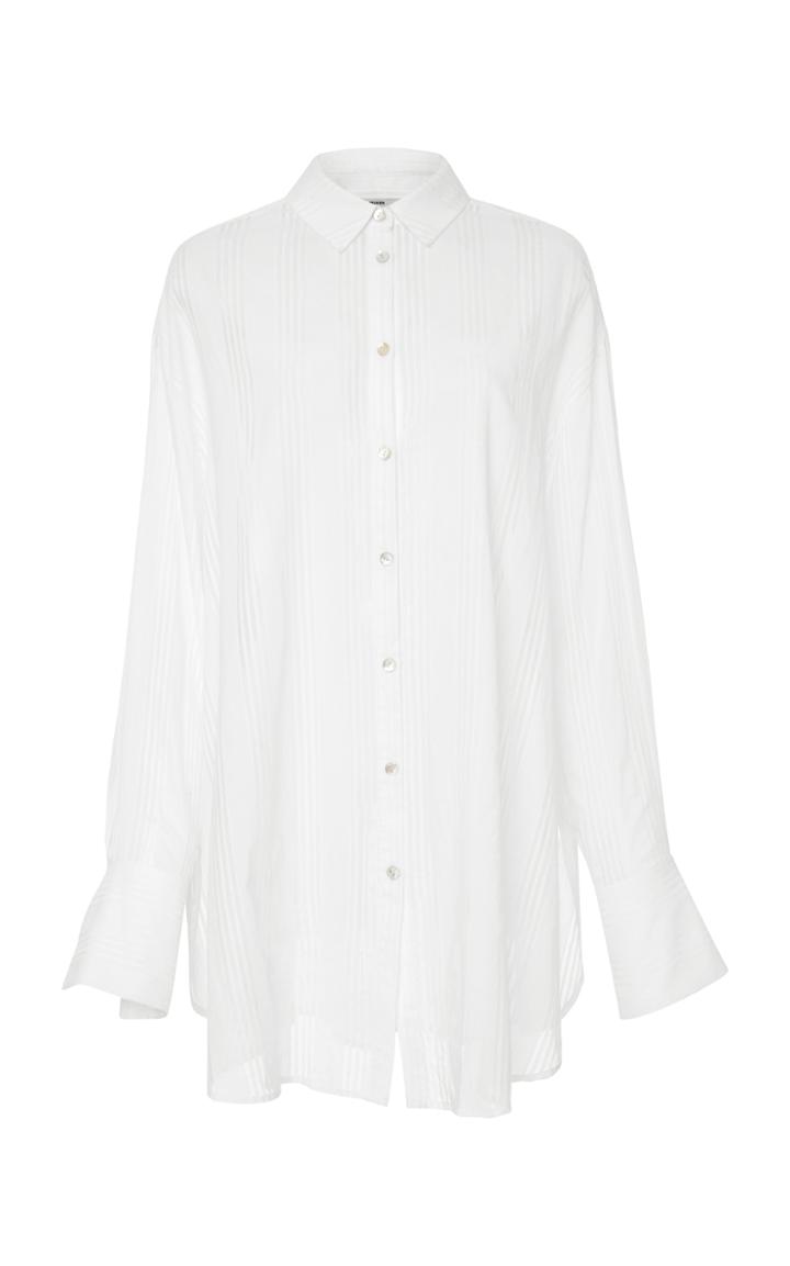 Becken Striped Oversized Voile Button Down