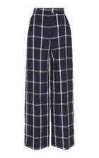 Martin Grant Checkered Linen Wide Leg Trousers