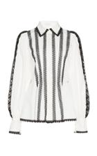 Andrew Gn Lace Lined Cotton Blouse