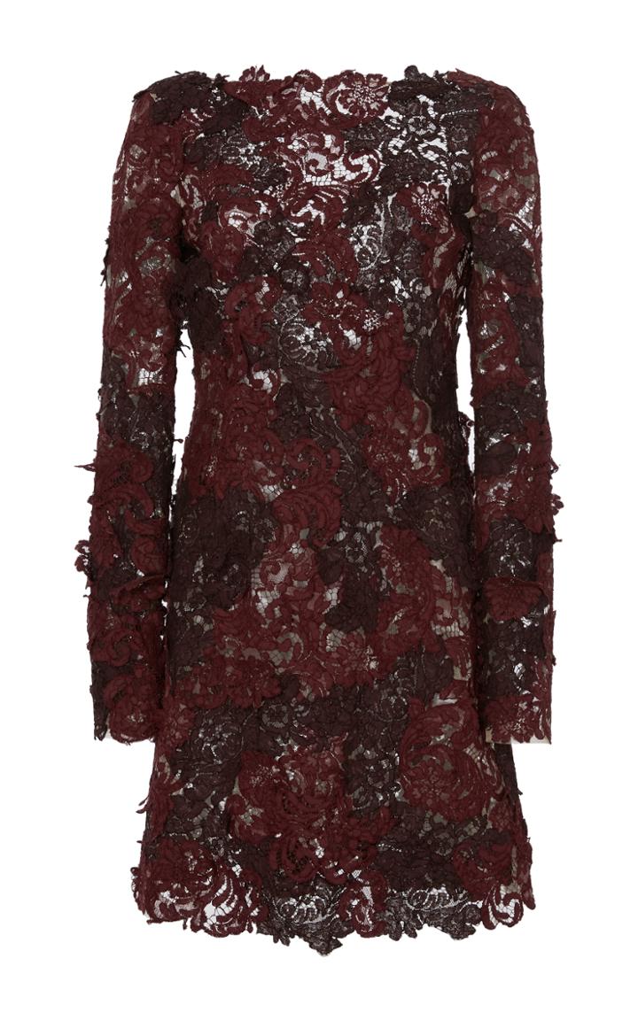 J. Mendel Hand Applique Long Sleeve Dress
