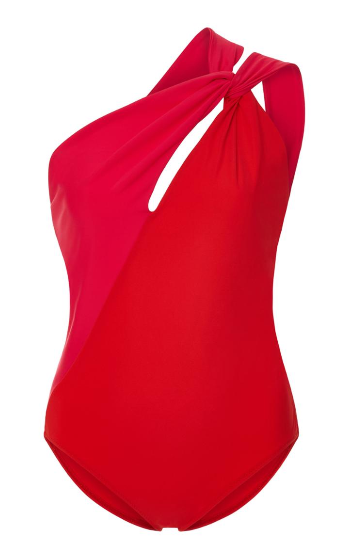 Araks Venitia One-shoulder Two-tone Swimsuit