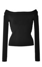 Oscar De La Renta Knit Off The Shoulder Top