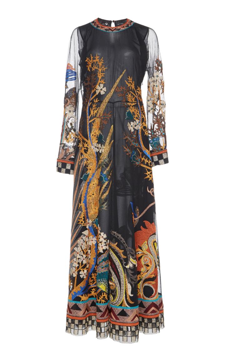 Etro Mirari Abstract Floral Print Maxi Dress