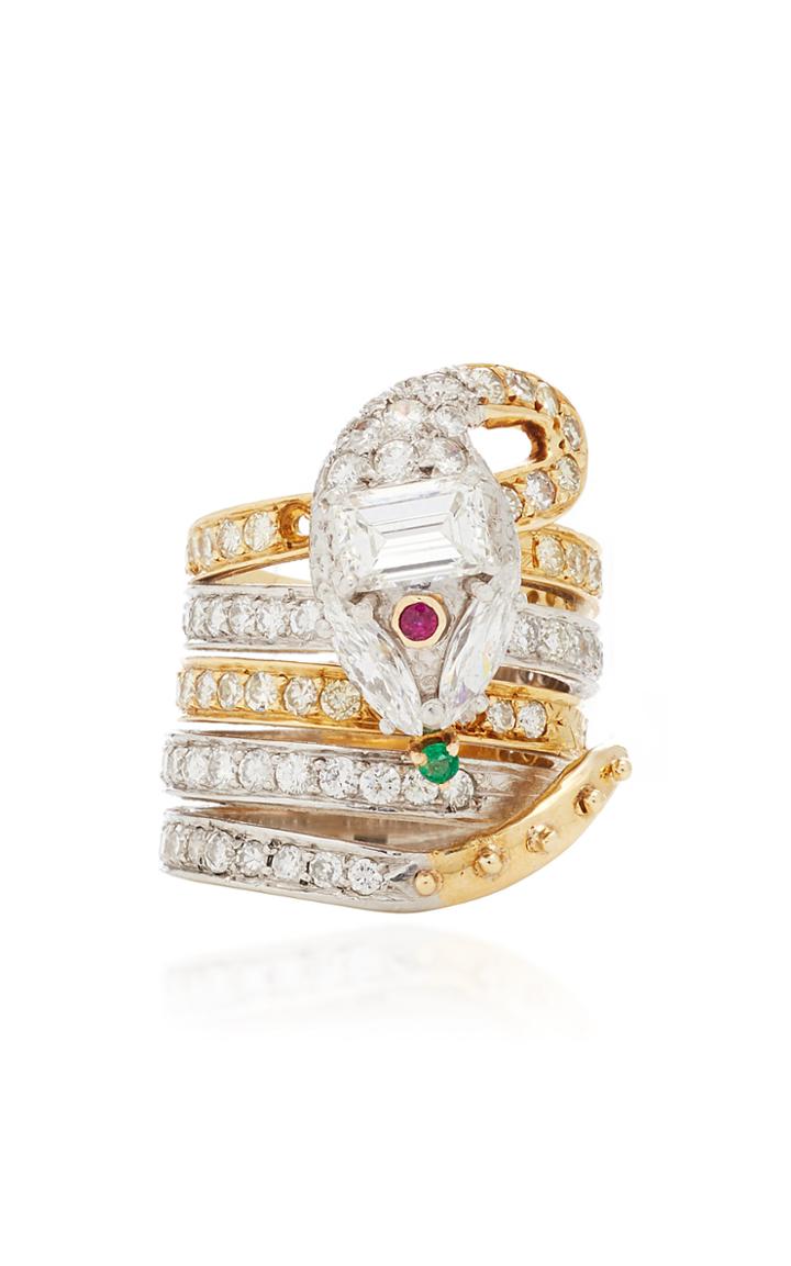 Simon Teakle Gem Set Snake Ring