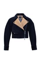 Lake Studio Two-tone Cropped Wool-blend Coat