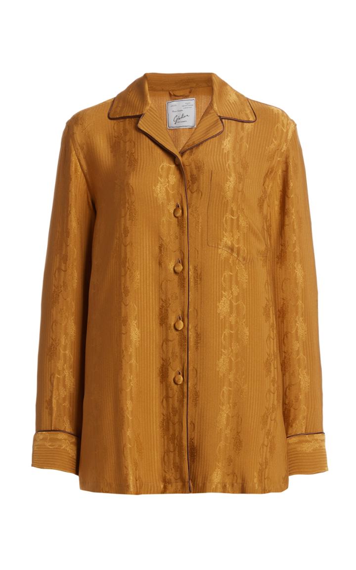 Moda Operandi Giuliva Heritage Collection The Giulietta Belted Silk-jacquard Top