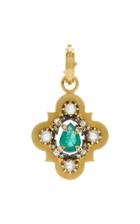Sylva & Cie 18k Gold Diamond And Emerald Charm