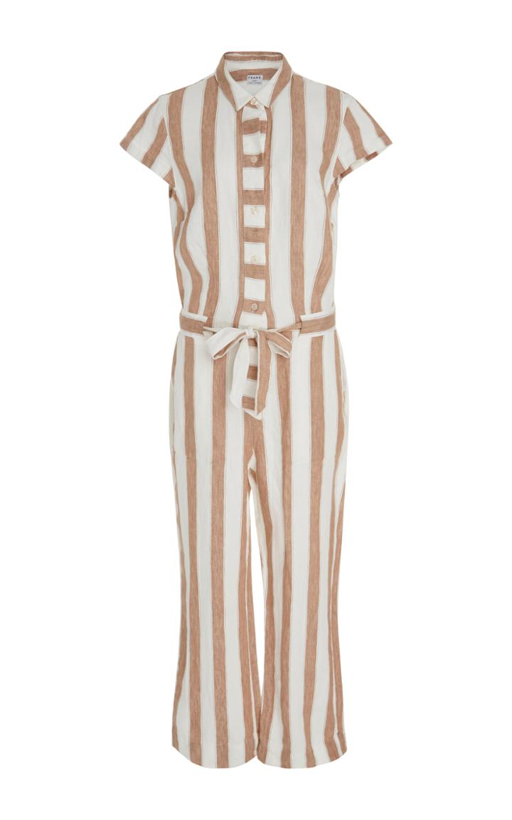 Frame Denim Striped Linen Jumpsuit