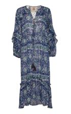Figue Elodie Printed Ruffled Silk-blend Dress