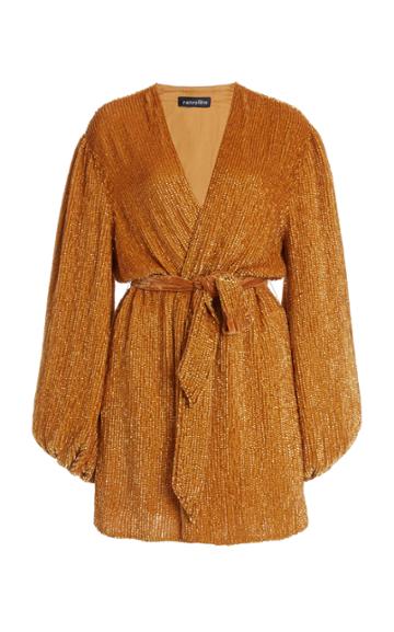 Retrofte Gabrielle Sequined Mini Wrap Dress