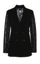Akris Embroidered Lace-accented Wool Double-breasted Blazer