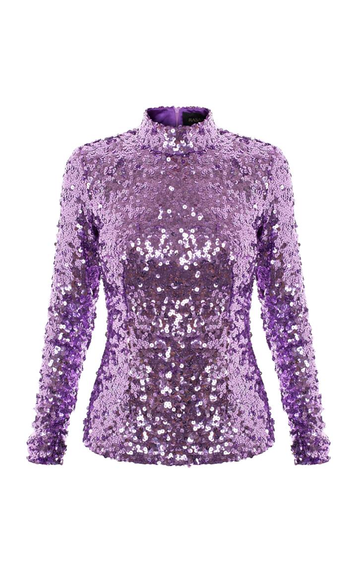 Rasario Sequin Turtleneck Top