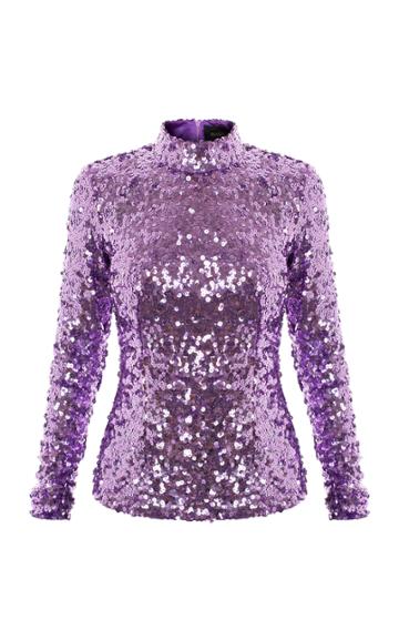 Rasario Sequin Turtleneck Top