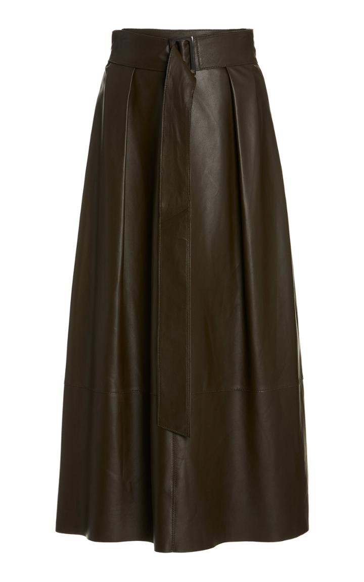Vince Belted Leather Skirt