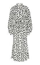 Carolina Herrera Tie-front Polka-dot Crepe Midi Dress