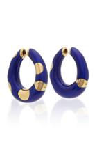 Vintage Bulgari 18k Enamel Hoops