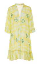 Verandah Canary Hand-beaded Inlay Print Cape