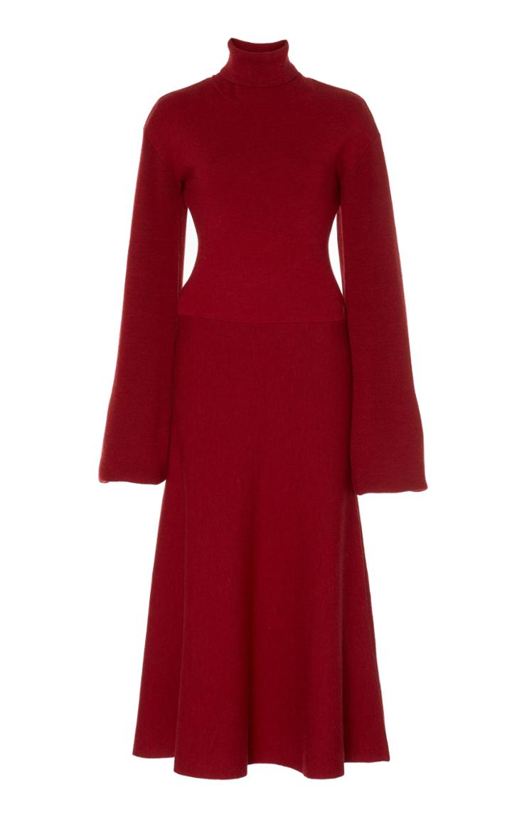 Amur Fynch Turtleneck Midi Sweater Dress