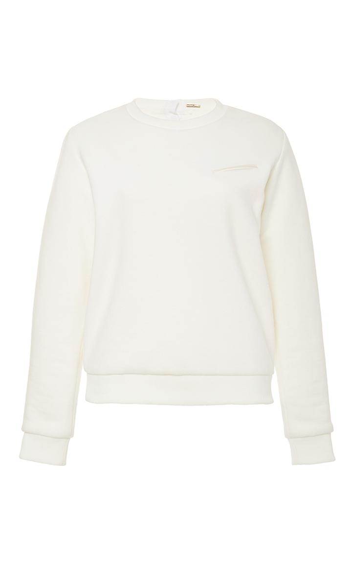 Adam Lippes Long Sleeve Crewneck Cotton Sweatshirt