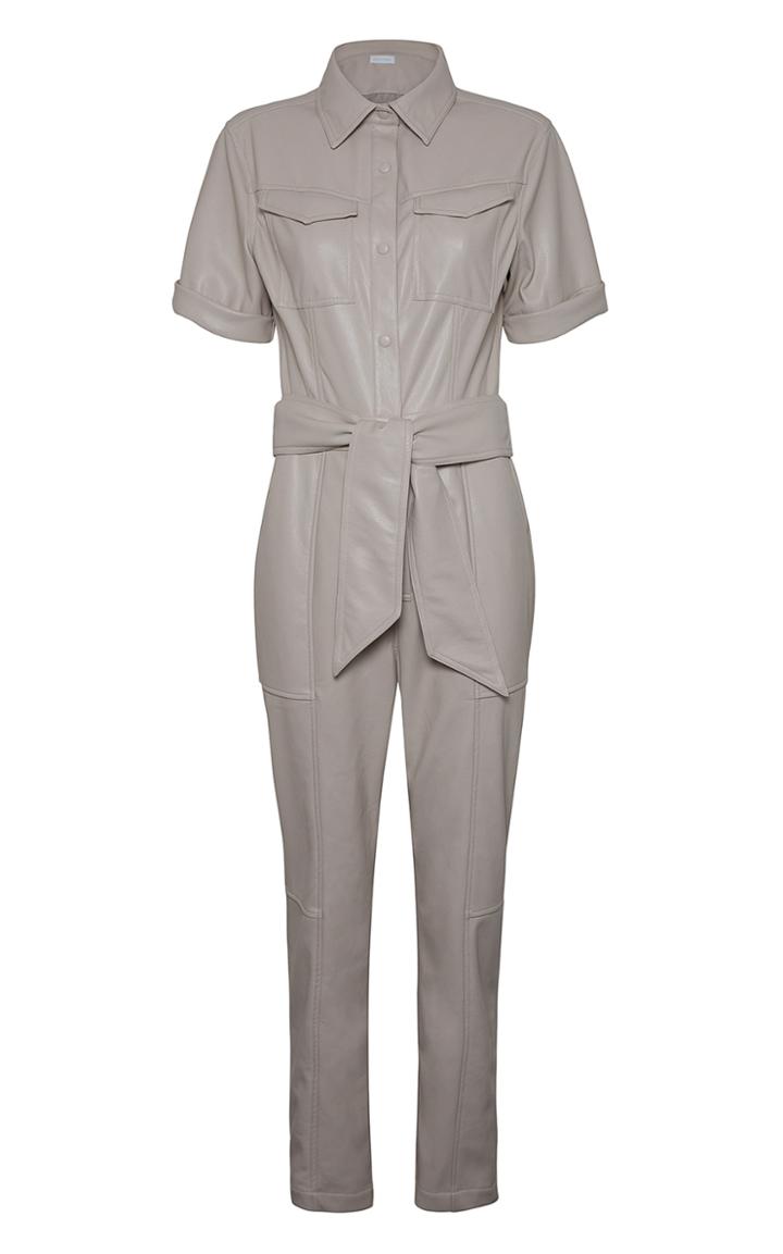 Moda Operandi Jonathan Simkhai Maddy Belted Faux Leather Jumpsuit