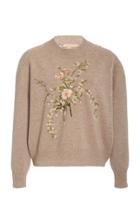 Brock Collection Floral-embroidered Wool-cashmere Sweater