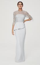 Moda Operandi Rachel Gilbert Joplin Feather-trimmed Sequined Crepe Gown