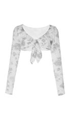 Alessandra Rich Knotted Georgette Crop Top