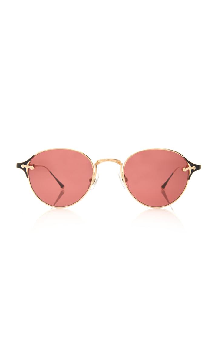 Matsuda Eyewear Brushed Gold-tone Metal Round-frame Sunglasses