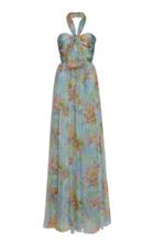 Blumarine Halter Neck Floral Gown