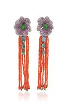 Wendy Yue 18k White Gold Coral Tassel Earrings