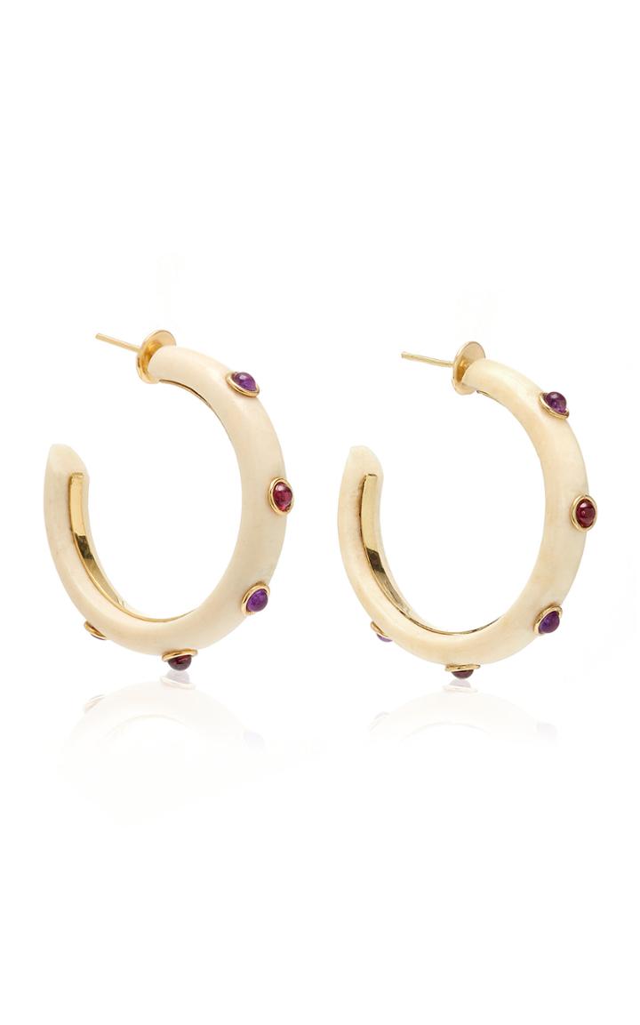 Eduarda Brunelli Amethyst And Garnet Savannah Hoops