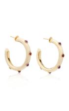 Eduarda Brunelli Amethyst And Garnet Savannah Hoops
