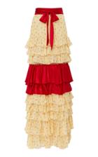 Rodarte Tiered Silk Chiffon And Satin Skirt