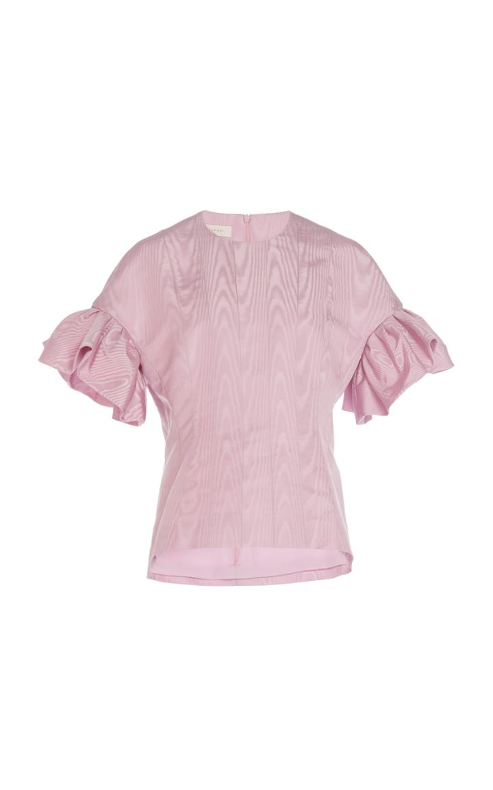 Delpozo Ruffled Silk Moire Top