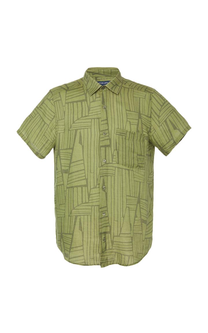 Frescobol Carioca Printed Linen Button-up Shirt