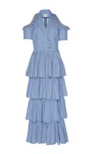 Rahul Mishra Stripe Tiered Sunflower Dress