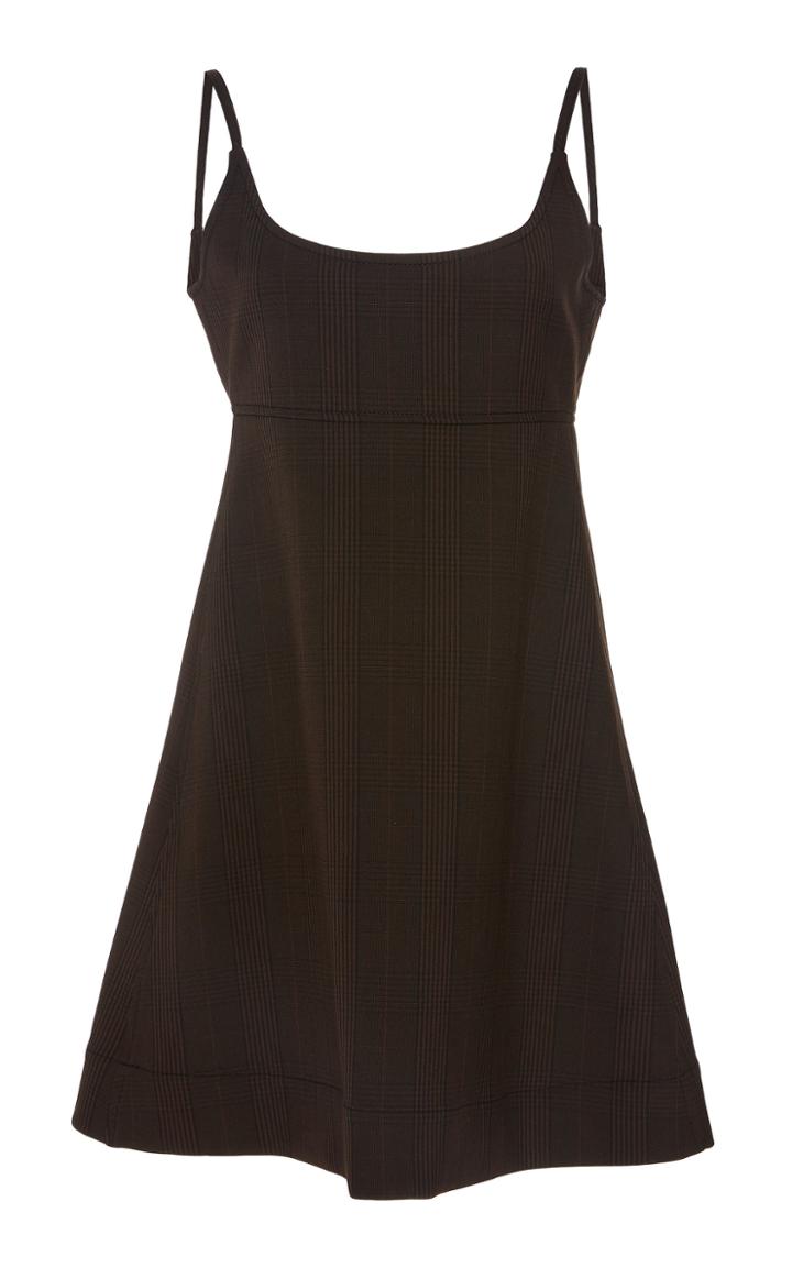 Ganni Plaid Mini Stretch Knit Dress