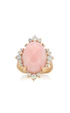 Kathryn Elyse Halo 14k Yellow Gold Opal And Diamond Ring