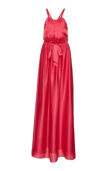 Lanvin Pleated Charmeuse Gown