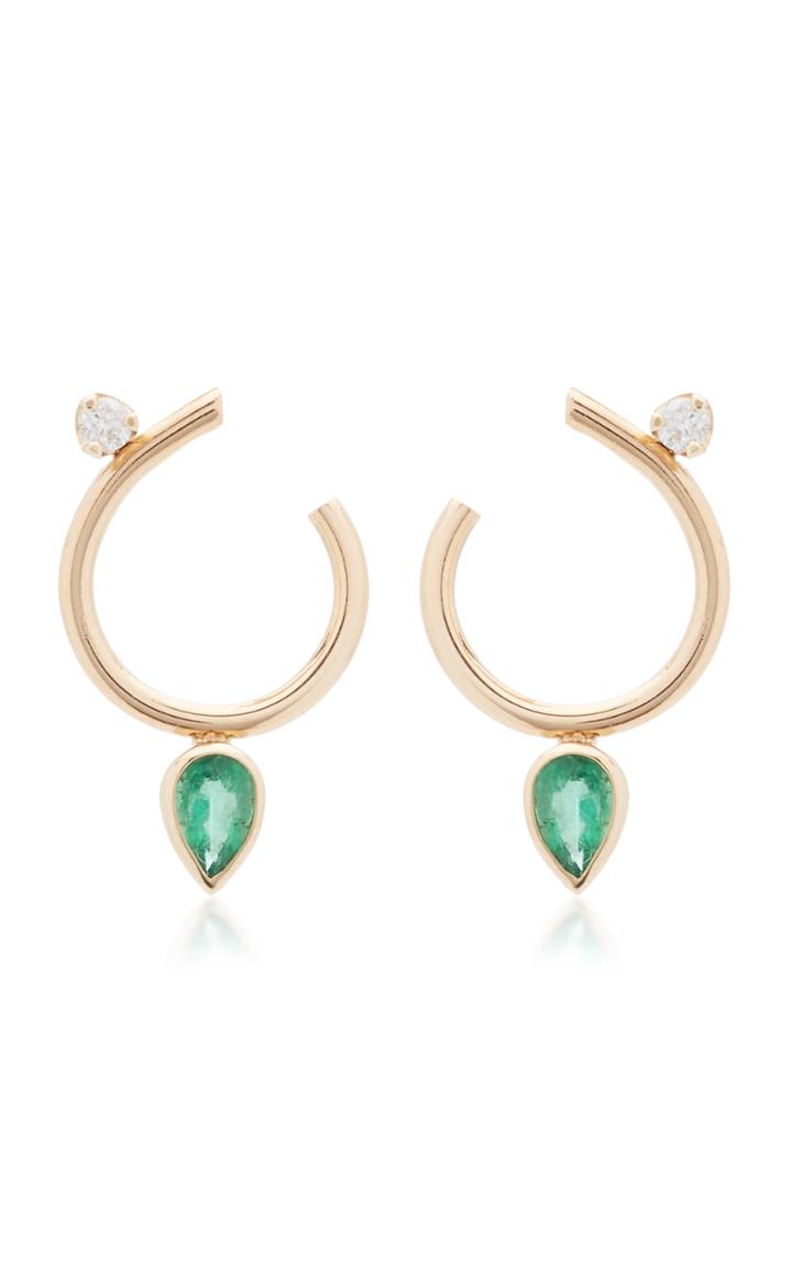 Zo Chicco Pear Shaped Gemfields Emerald And Diamond Earrings