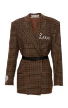 Mach & Mach Love+heart Belted Wool Blazer