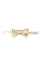 Rodarte Metallic Gold Skinny Leather Waist Belt With Large Gold Bow Ornament