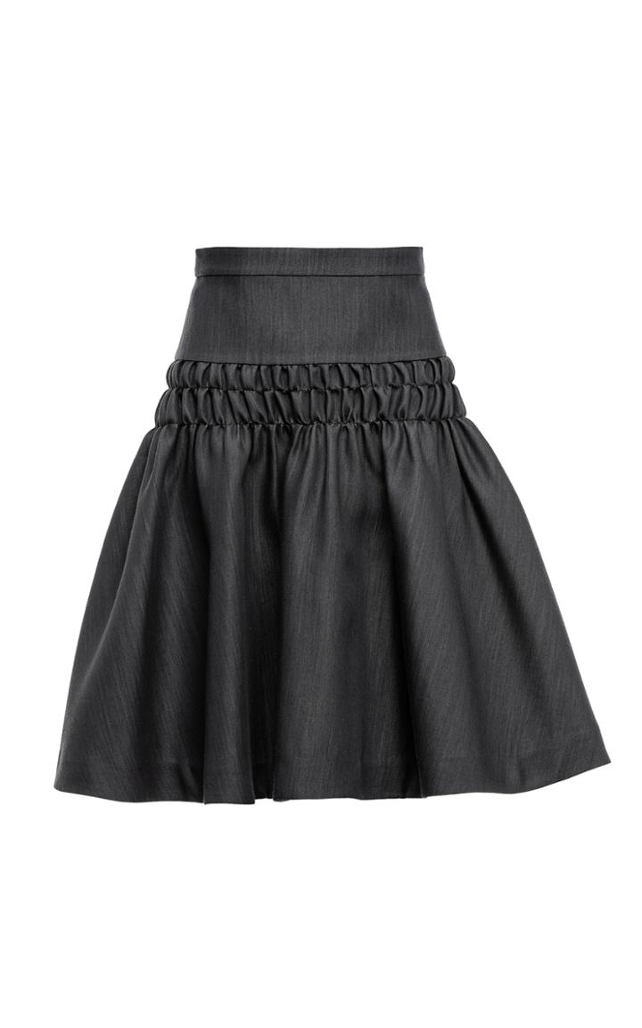 Moda Operandi Huishan Zhang Lydia Smocked Woven Mini Skirt