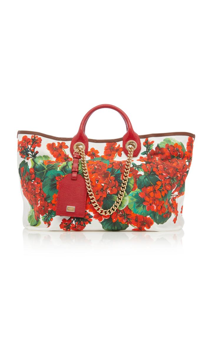 Dolce & Gabbana Capri Floral-print Canvas Tote
