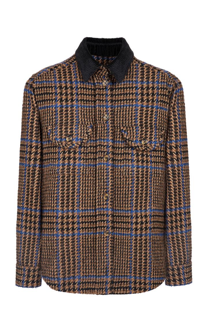 Moda Operandi Blaz Milano Cariba Berber Plaid Wool-blend Shirt Jacket