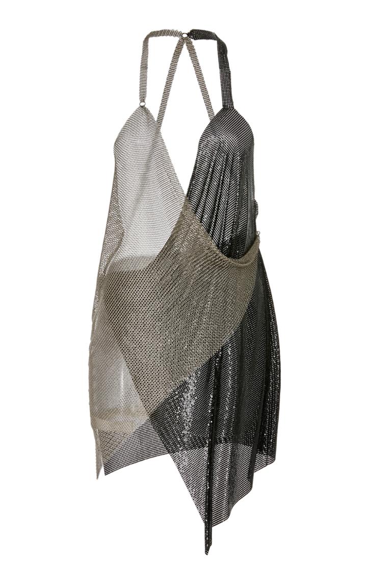 Fannie Schiavoni Draped Metal Mesh Dress