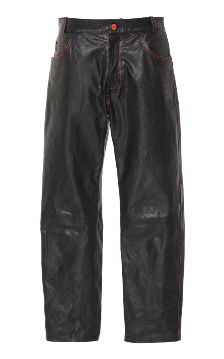 Heron Preston Leather Straight Leg Pants